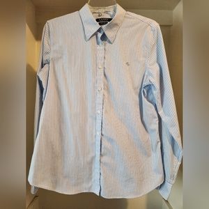 Ralph Lauren Blue & White Striped Shirt, Large